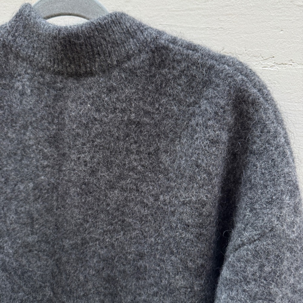 Sezane Cardigan XS Oversized Grey Kid Mohair Wool Button Sweater Coat Pockets - Picture 11 of 16